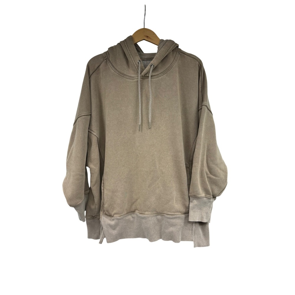 Free People Movement Sprint To The Finish Hoodie Brown Taupe Size M Oversized